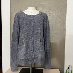 Barefoot Dreams CozyChic Lite Raglan Sweater Pacific Blue Size L NWT